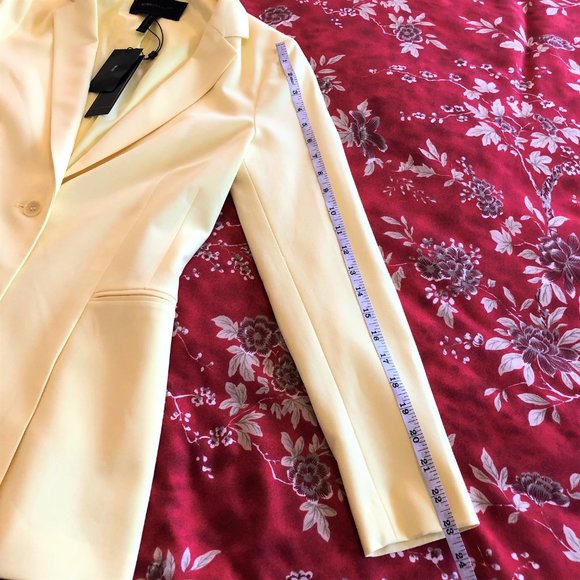 *NEW WITH TAGS* BCBGMaxAzria Pleated Peplum Limelight Yellow Blazer/Jacket XXS - Picture 14 of 16